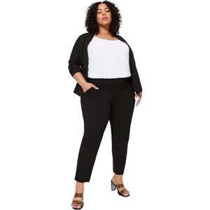 Torrid Pull-On Stretch Pant 14/16 Relaxed-Fit High-Rise Black Tapered Ankle 128